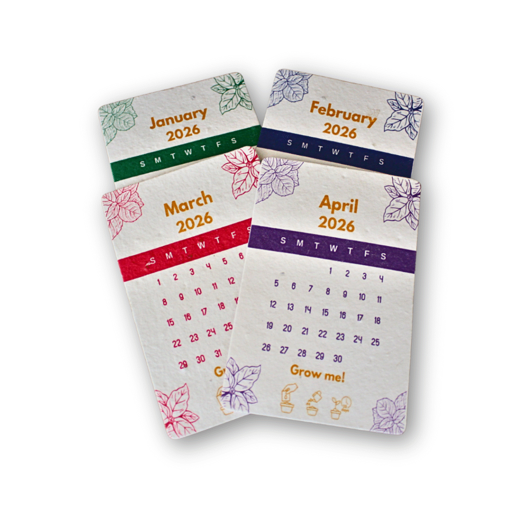 Plantable Seed Paper Calendar 2026 with Self-Stand | Eco-Friendly Gift UAE